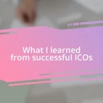 What I learned from successful ICOs