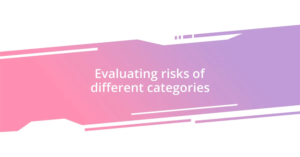 Evaluating risks of different categories